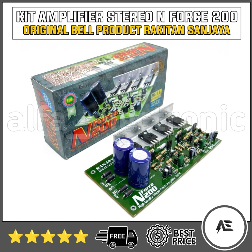 KIT POWER AMPLIFIER STEREO N FORCE 200 (200watt) PRODUK ORIGINAL BELL SANJAYA