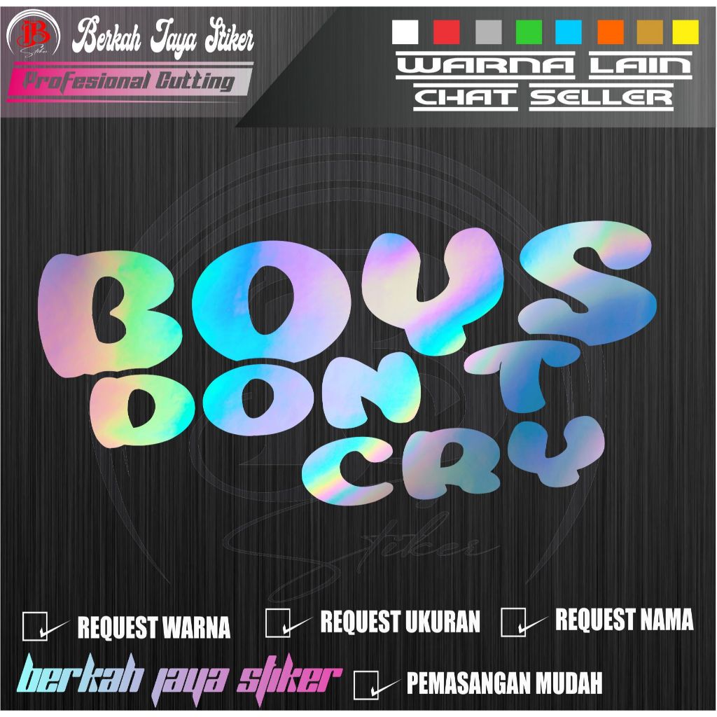 Stiker kaca truk boys dont cry cutting s6tiker kaca truk mobil pick up