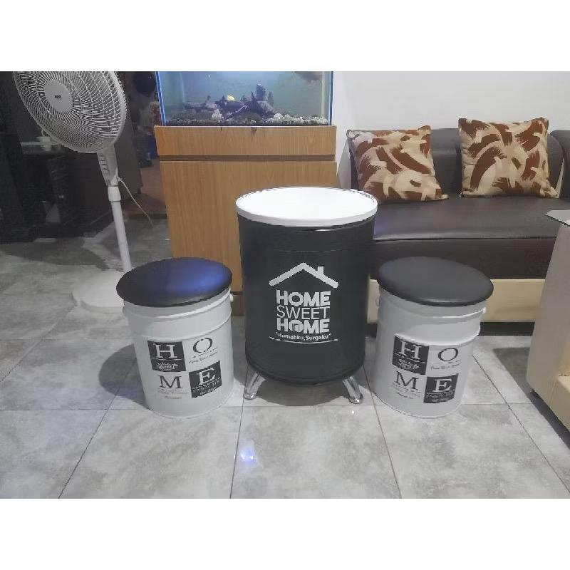Kursi teras home sweet home, kursi kaleng 1set, kursi  tong