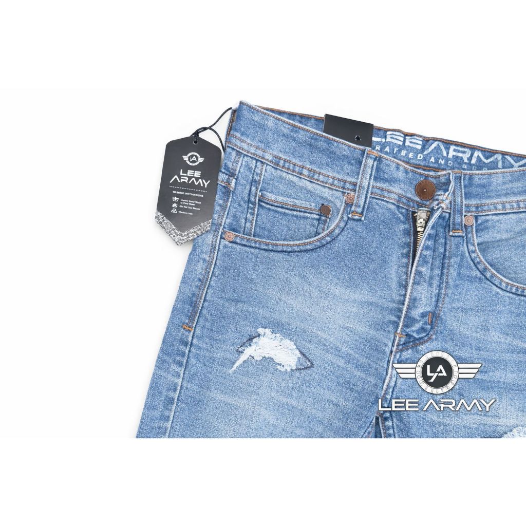 Celana Jeans Pria Skinny Fit Lee Army Original Stretch Premium Warna Blue Denim Slimfit Celana Panja