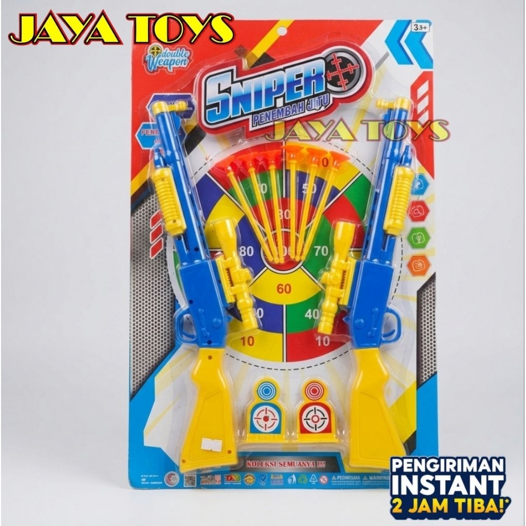 Mainan Anak Sniper Penembak Jitu - Double Weapon Set (2 Pistol & Target)