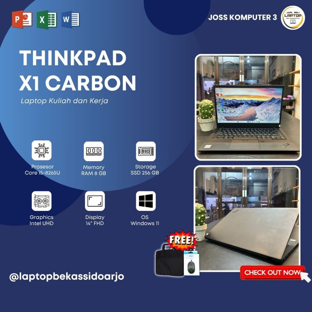 LAPTOP SECOND MURAH LENOVO THINKPAD X1 CARBON // CORE i5-10310U