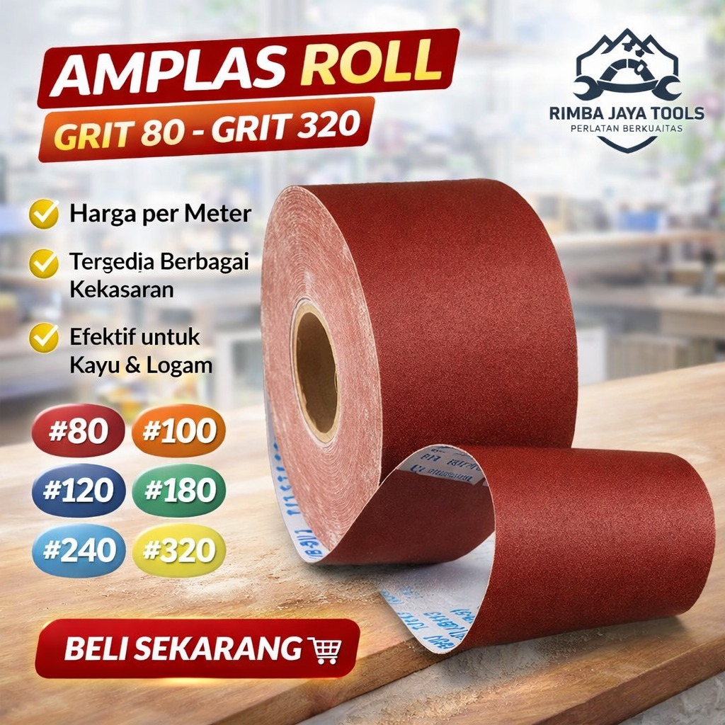 Amplas Roll Meteran Ampelas Kayu Tembok TITAN-Perlengkapan Rumah > Alat Pertukangan & Renovasi Rumah