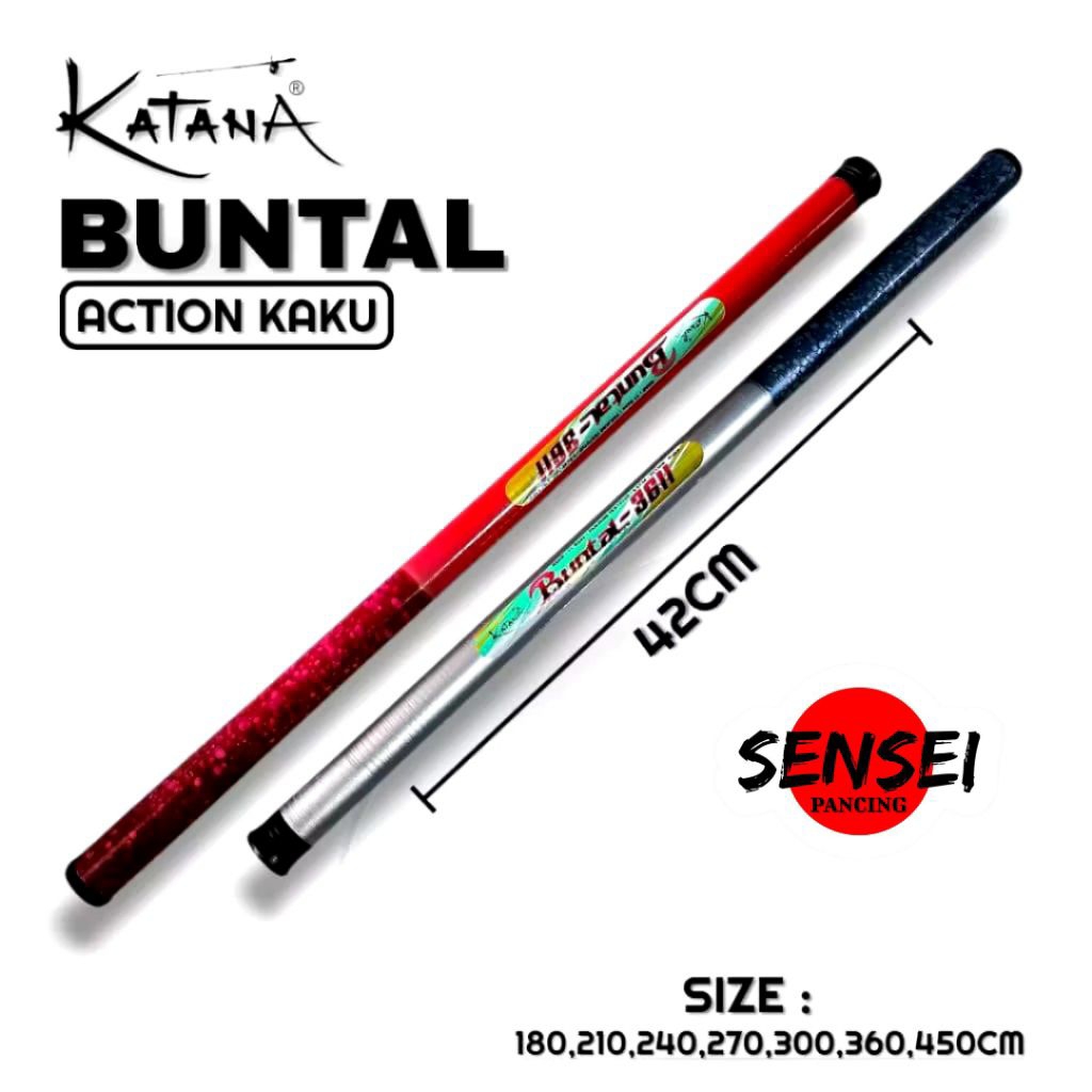 Joran Tegek Fiber Katana Buntal Ruas Pendek Action Kaku