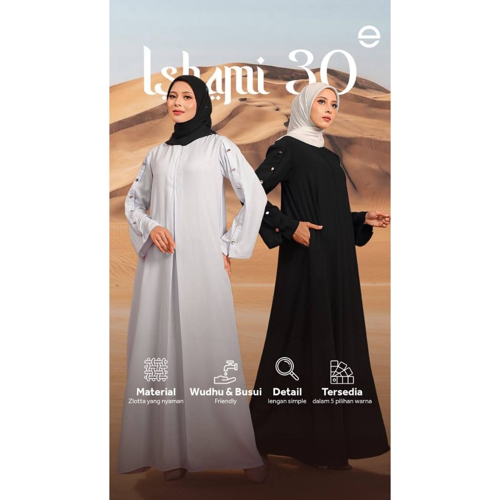Ethica || Gamis Dewasa Gamis Haji & Umroh Ishami 30 Warna Putih & Hitam