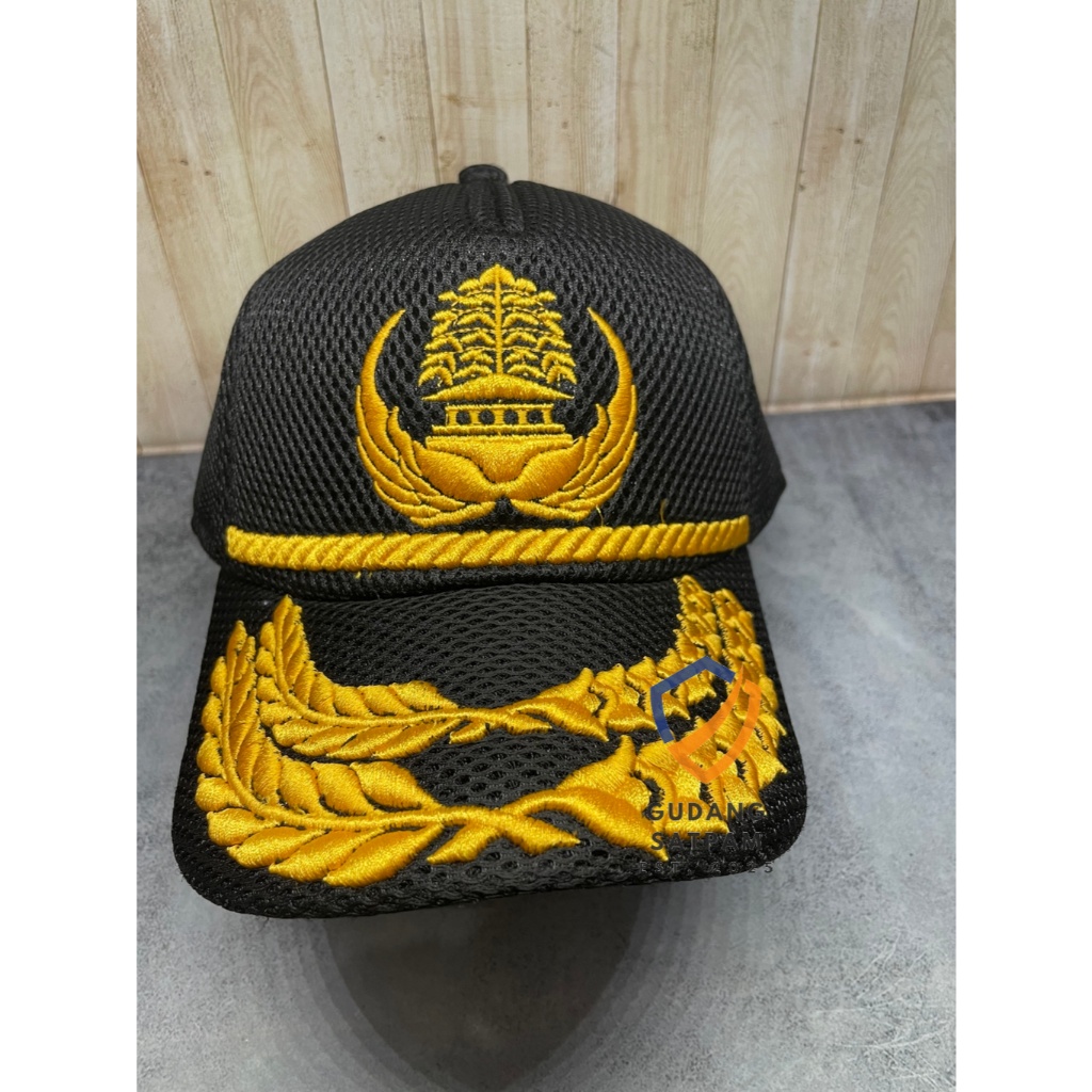 Topi Jaring Korpri PNS Golongan 4 (Padi Kapas List Tumpuk) - Topi Korpri Gol IV - Topi Jaring - Topi
