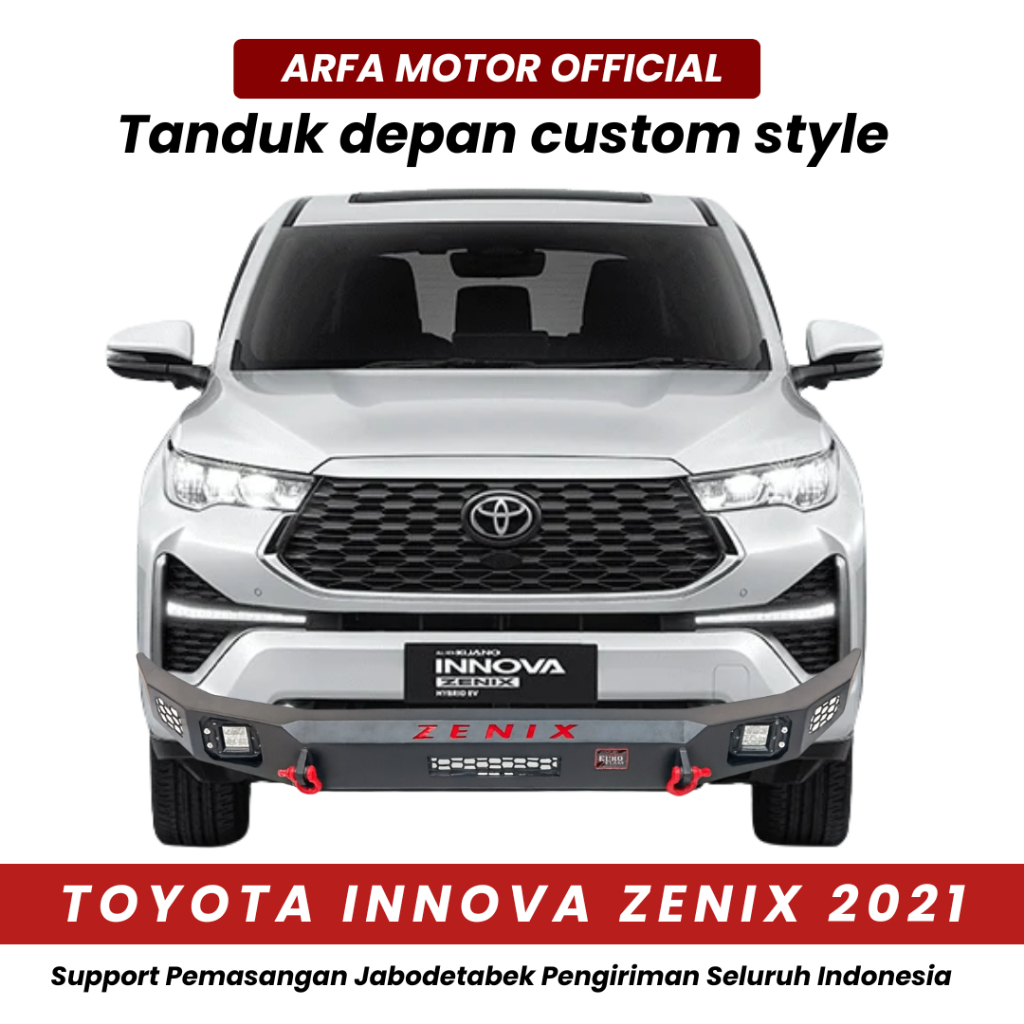 TANDUK DEPAN INNOVA ZENIX 2021 CUSTOM TOWING PENGAMAN PELINDUNG BEMPER ANTI KARAT