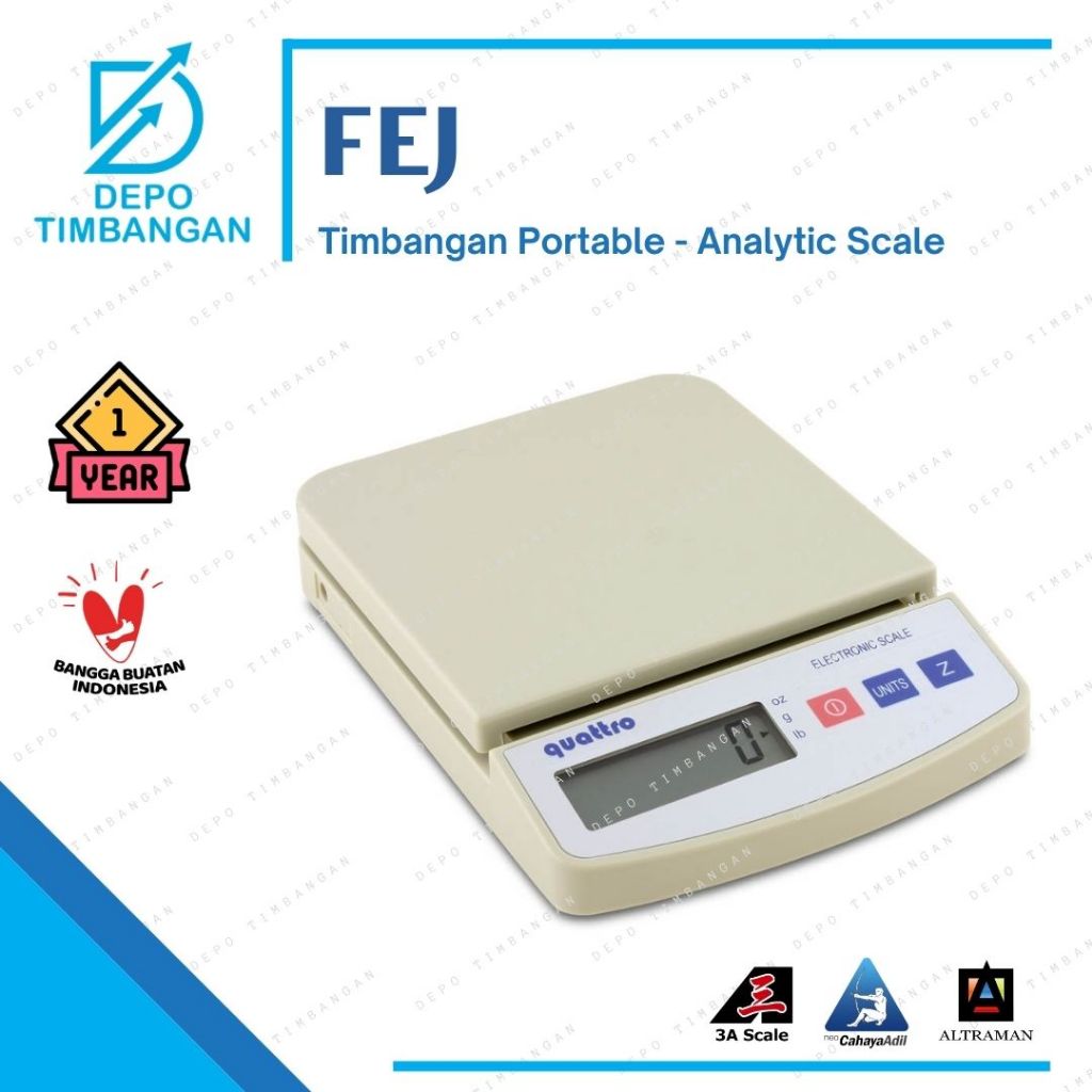 Timbangan Analitik & Emas Digital Quattro FEJ | Analytic Scale Kapasitas 200g 2000g 2500g