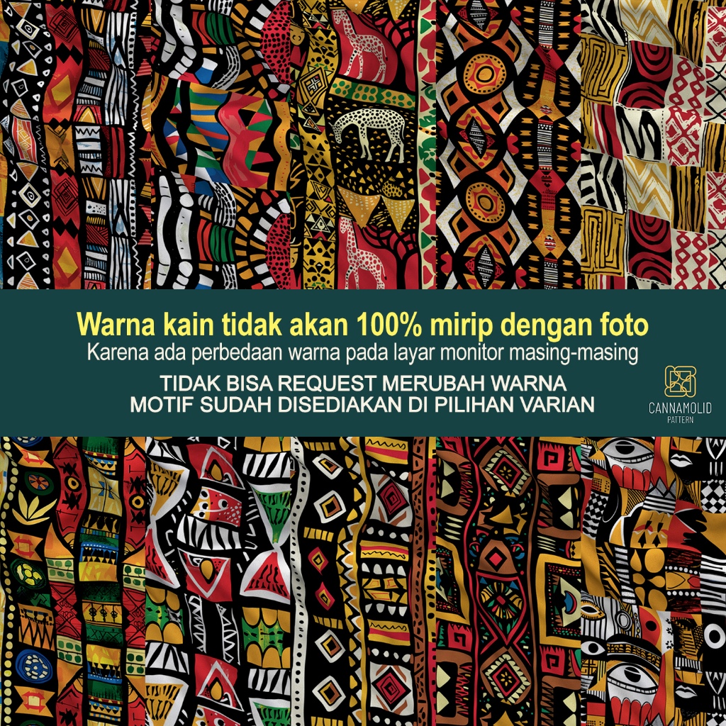 Kain Toyobo Motif AFRIKA Safari Etnik Printing Lebar 145cm AFRICAN