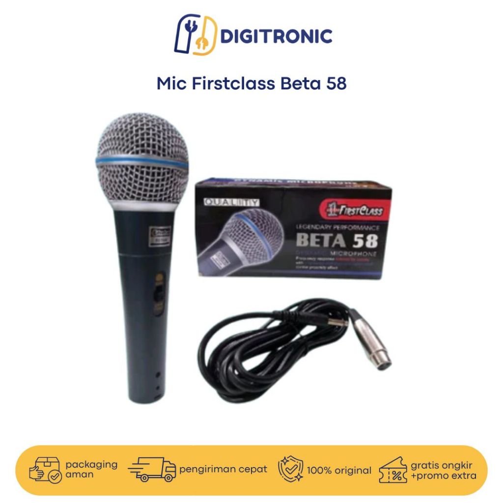 Mic Kabel Dynamic Microphone Mikrofon Firstclass Beta 58