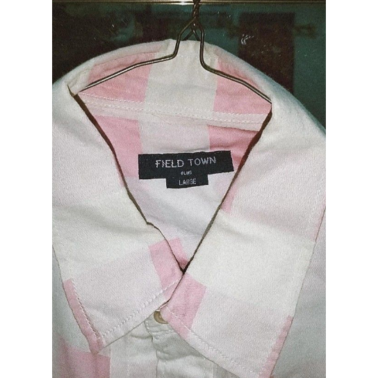 Kemeja wanita kotak-kotak pink