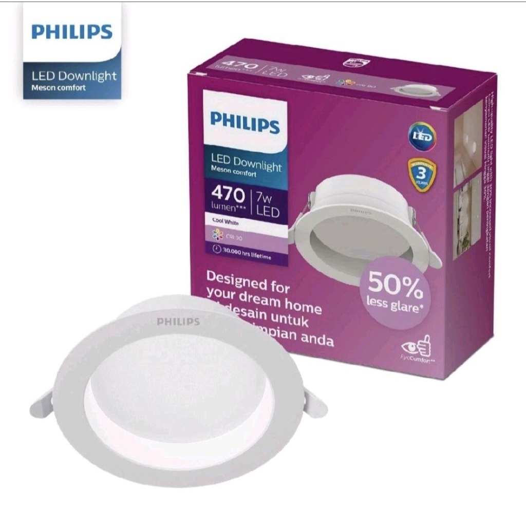 Lampu Downlight LED PHILIPS Meson COMFORT 5.5 7 9 13 17 21 24 Watt Cahaya Natural Netral Semi Putih 
