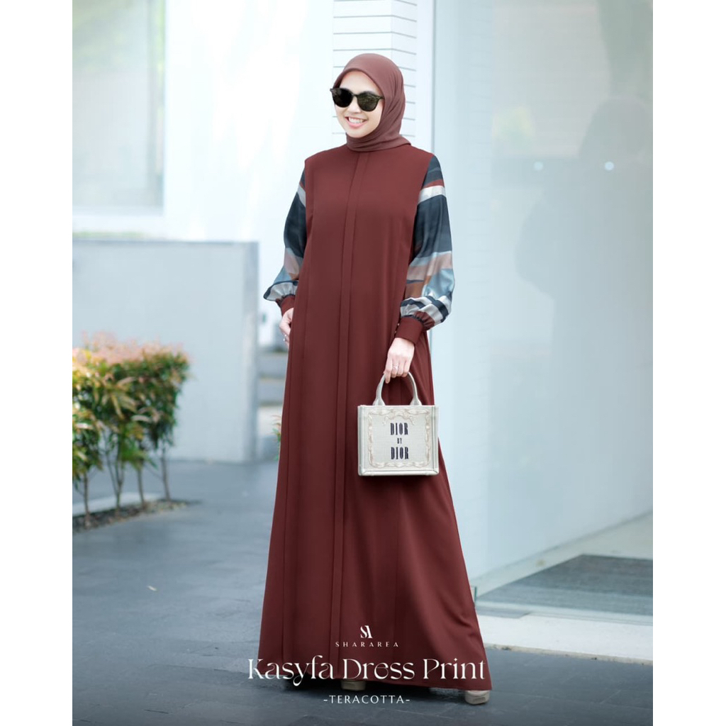 Kasyfa Dress Print by Shararea | Gamis Motif Print Semi Formal