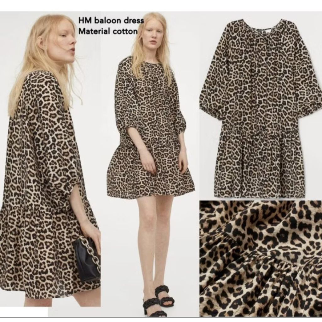 preloved Dress HM Ballon Leopard Macan LD 120