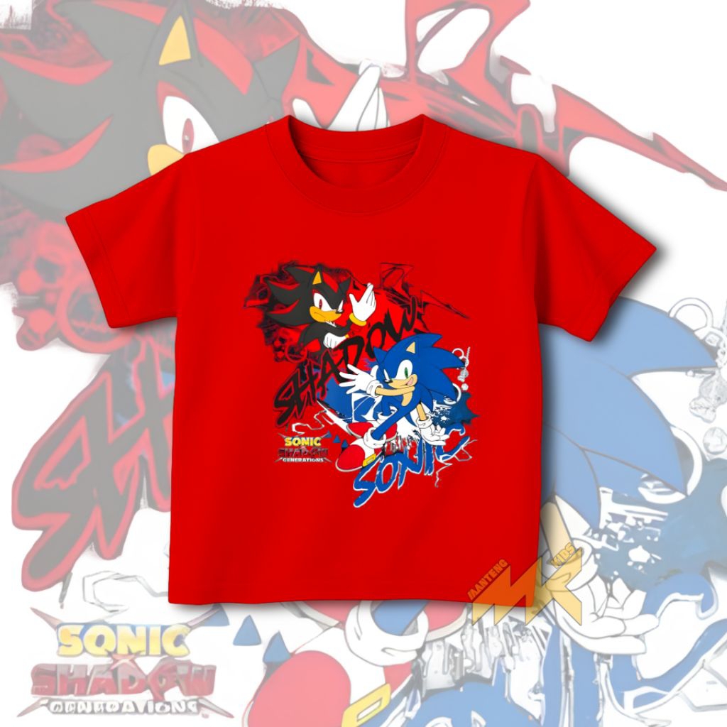 KAOS ANAK SHADOW & SONIC / KAOS ANAK LAKI-LAKI PEREMPUAN