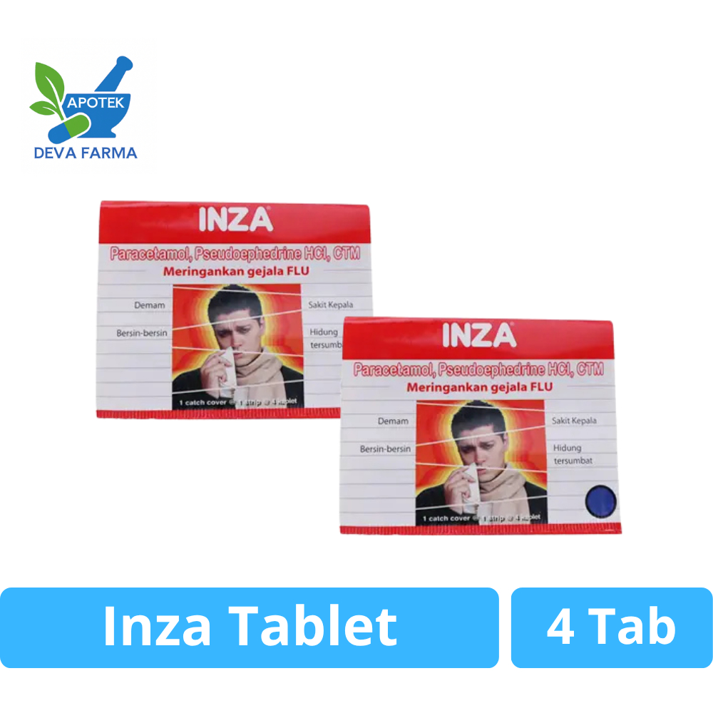 INZA Tablet Obat Flu Demam 4 Strip Parasetamol Pseudoefedrin Klorfeniramina Dewasa Anak