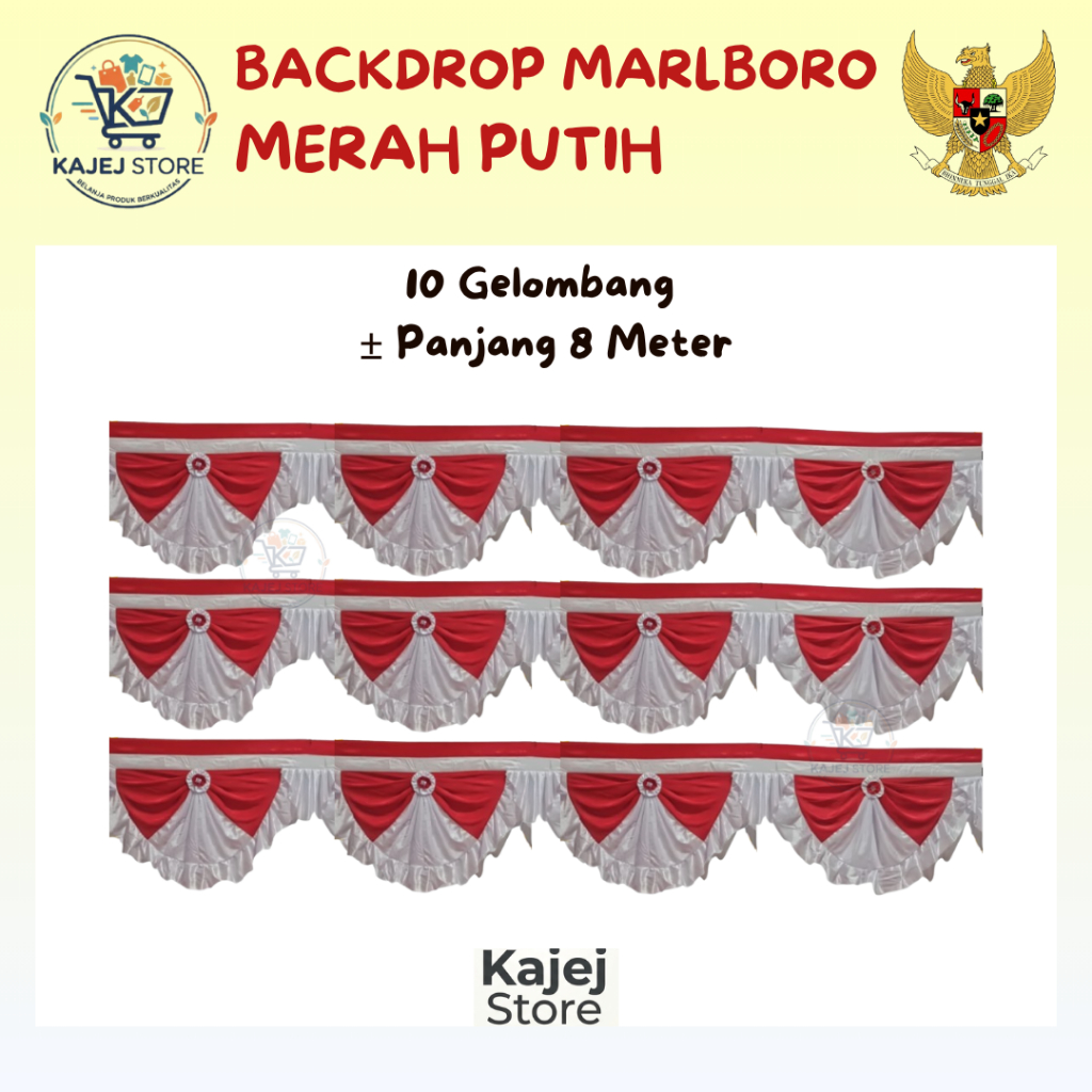 Backdrop Bendera Merah Putih Desain Marlboro