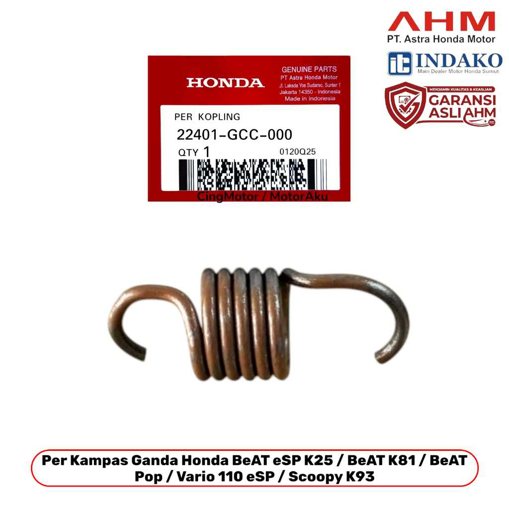 22401GCC000 PER PIR KOPLING KAMPAS GANDA BEAT POP SPORTY SCOOPY ESP VARIO 110 ESP PART AHM