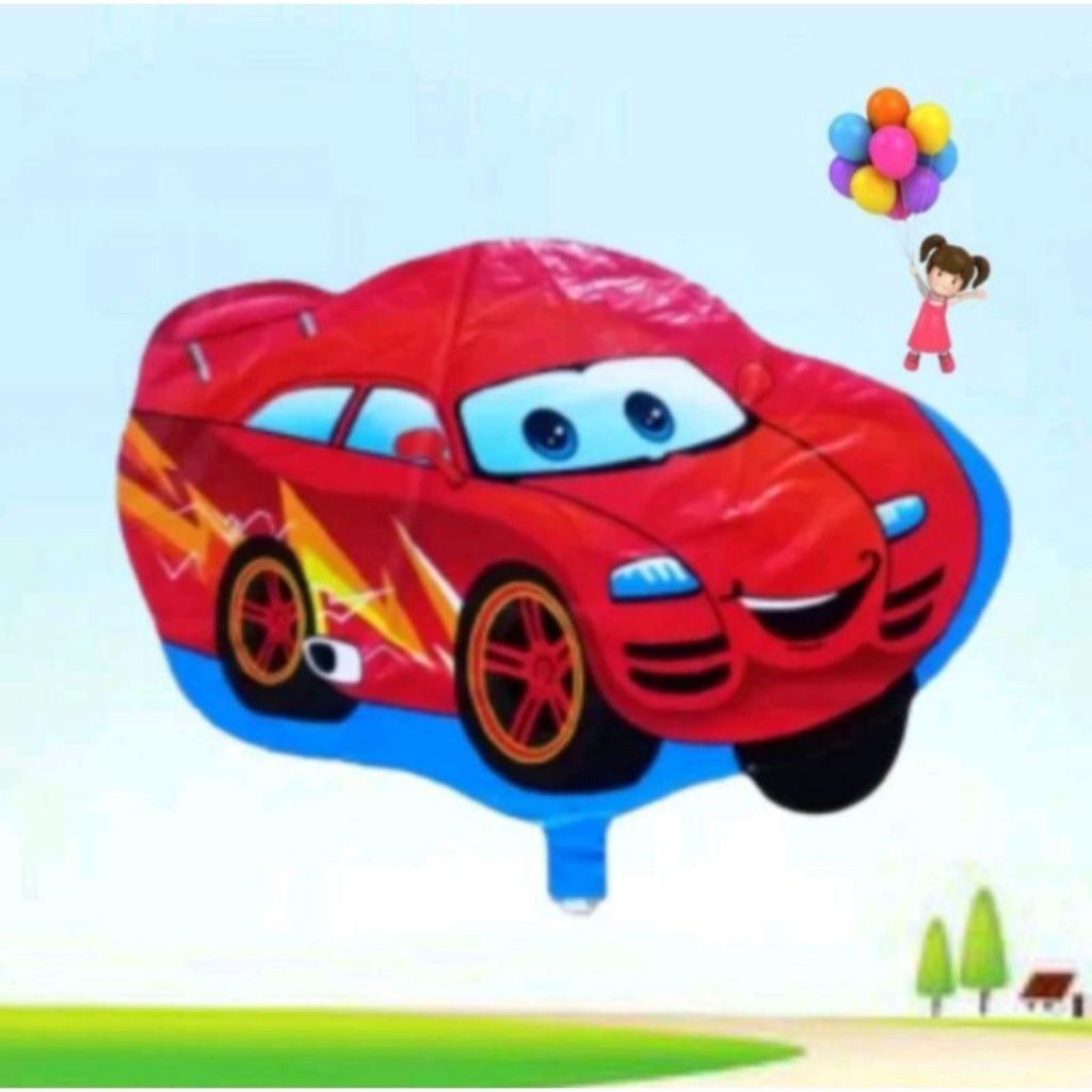 balon karakter Cars balon gas balon terbang