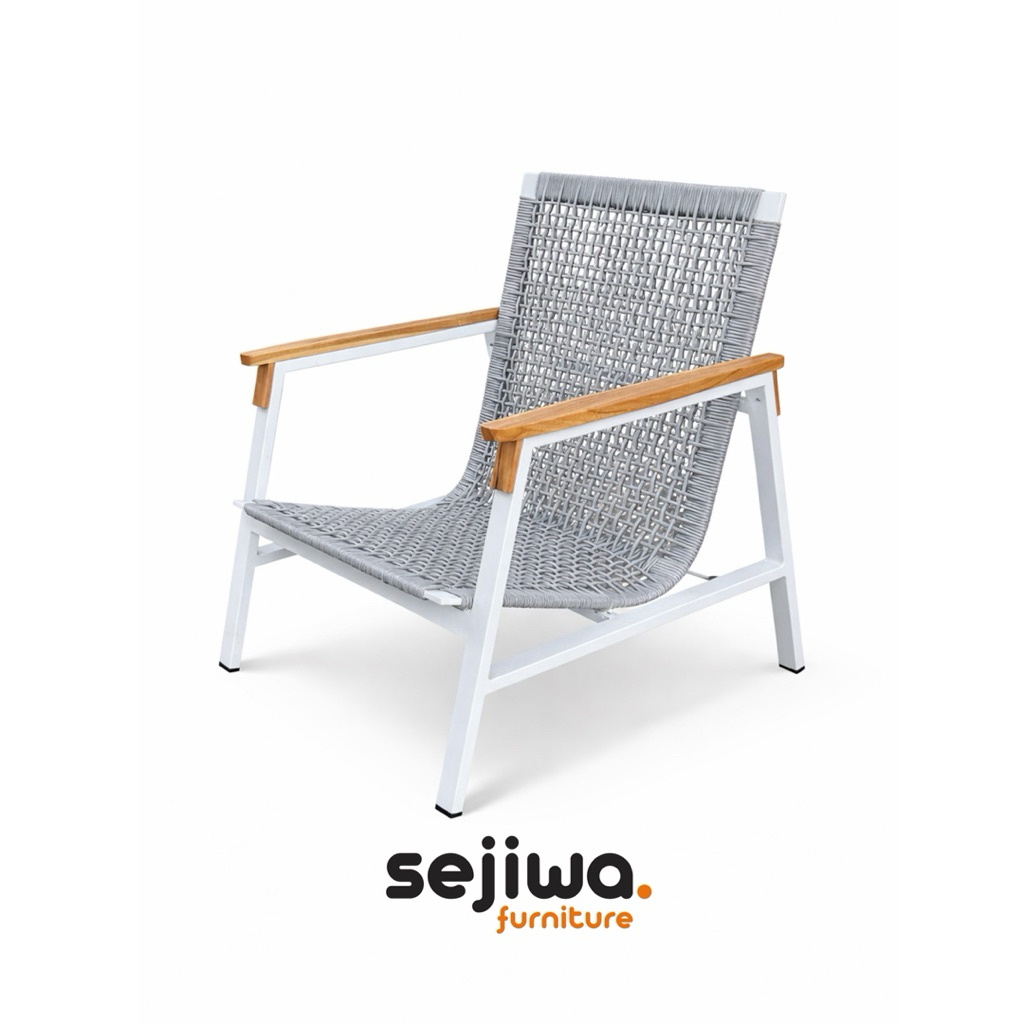 Sejiwa Furniture - Kursi Santai Outdoor Anyaman Tali Rope / Kursi Malas Anyaman Tali Rope