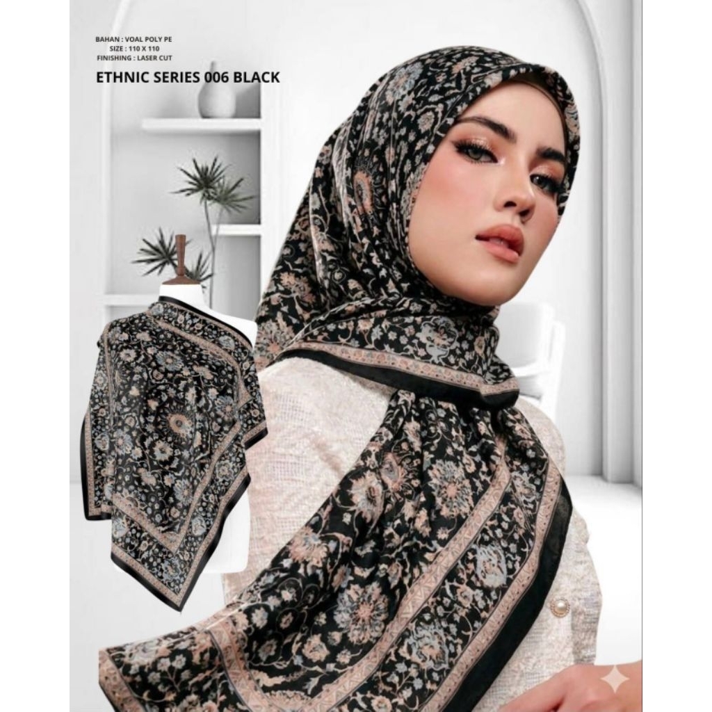 Hijab Segi Empat Hanami Malaysia Bahan Bawal Premium