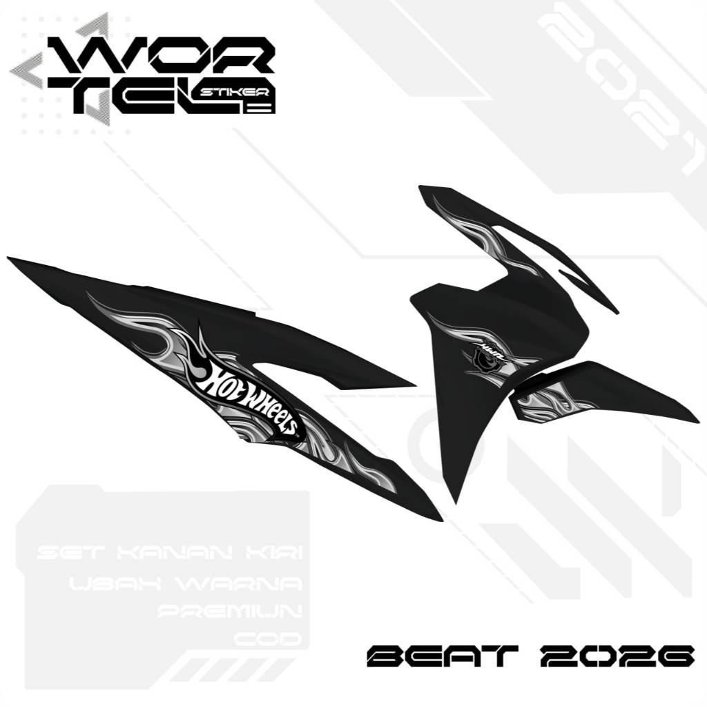 Wortel Stiker - Striping Beat Street 2025 - Striping Transparan Beat Street 2025 HotWheels  (Sudah T