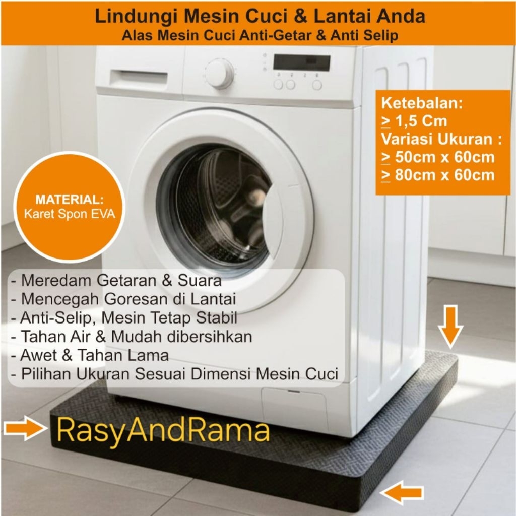 ALAS MESIN CUCI - ANTI GESER, GETAR & ANTI SELIP - KARET SPON EVA - TEBAL 1,5 CM