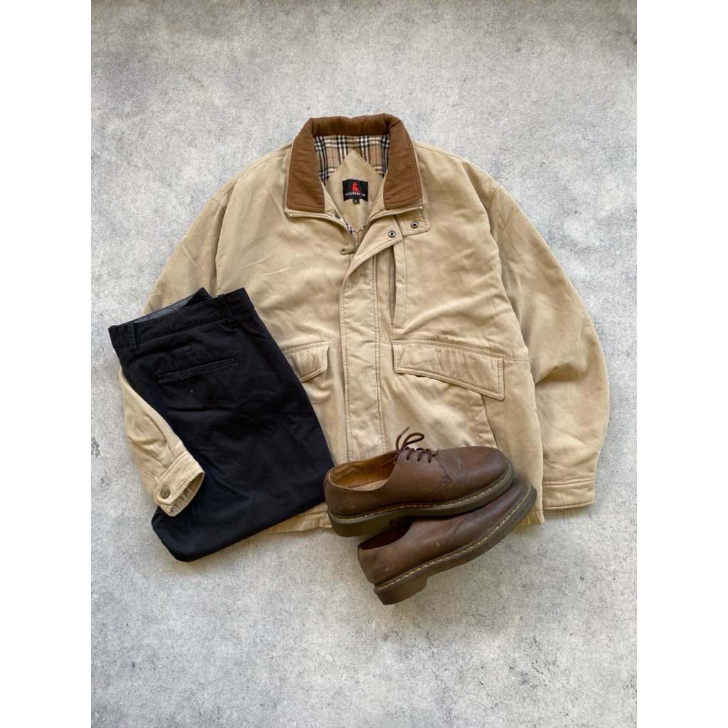 Flight Jacket Casual Suede Cream