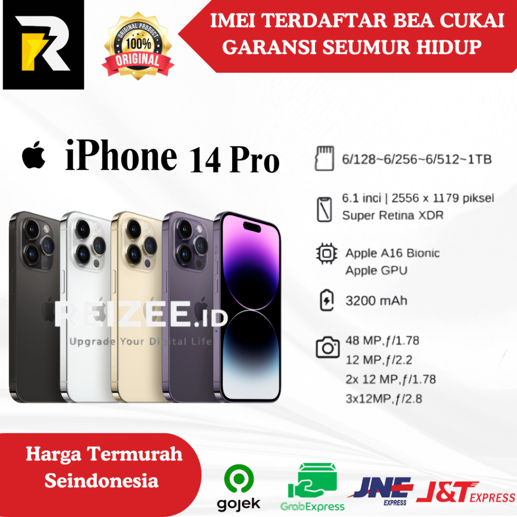 IPhone 14 PRO IMEI Terdaftar Sinyal Permanen Second Original 100% Bergaransi BC