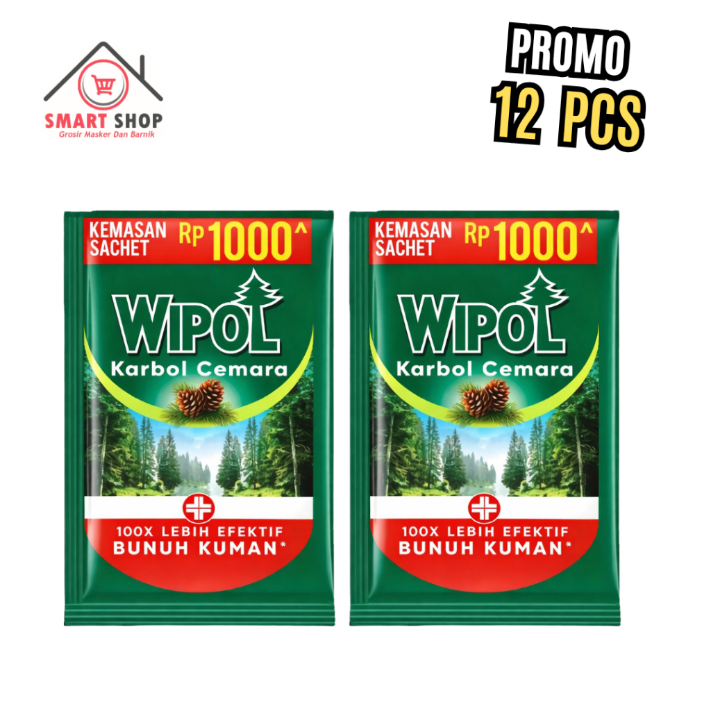 12 SC WIPOL KARBOL CEMARA 36ML SACHET / WIPOL SACHET