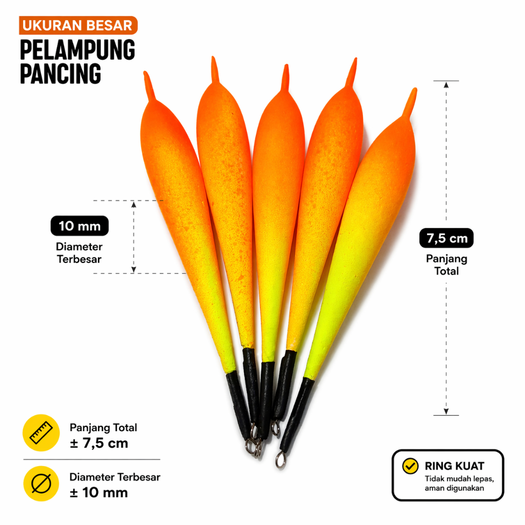 Pelampung Pancing Sensitif Warna Cerah - Ring Kambangan Kumbul Pancing