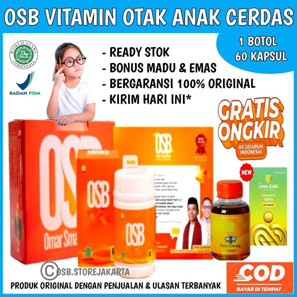 OSB Vitamin Otak Anak dan Dewasa Omar Smart Brain Kapsul 100% Produk Original