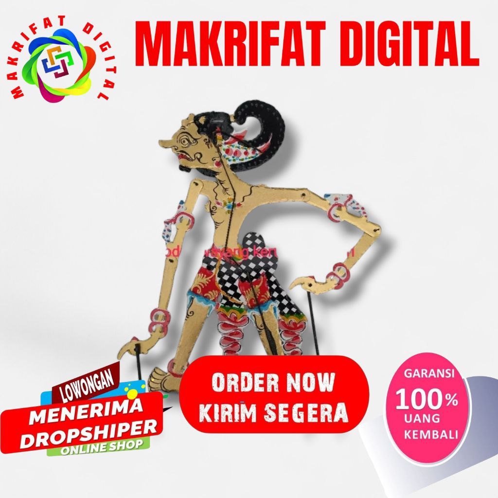 ZACK MART mainan anak wayang kulit kertas ANTASENA ontoseno 45 cm