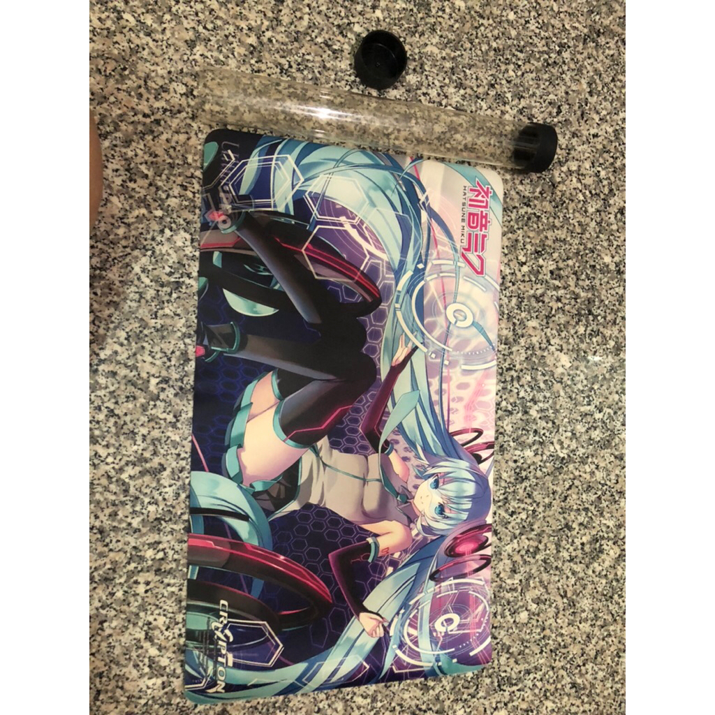 ultra pro hatsune miku tcg playmat + tube preloved