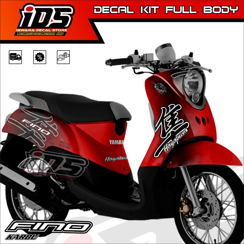 Decal Stiker Fino Karbu Full Body Stiker Motor Yamaha Fino Karbu 2012 Lama Gradasi
