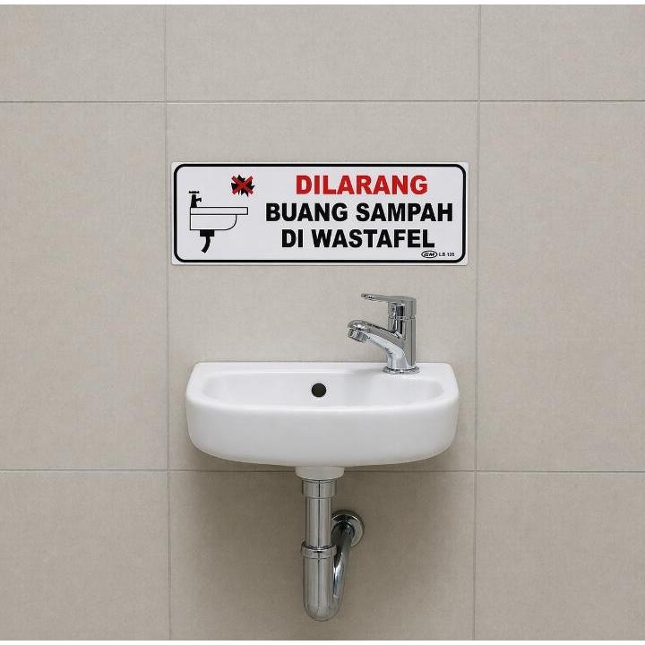 GM LABEL DILARANG BUANG SAMPAH DI WASTAFEL LB-126 BESAR