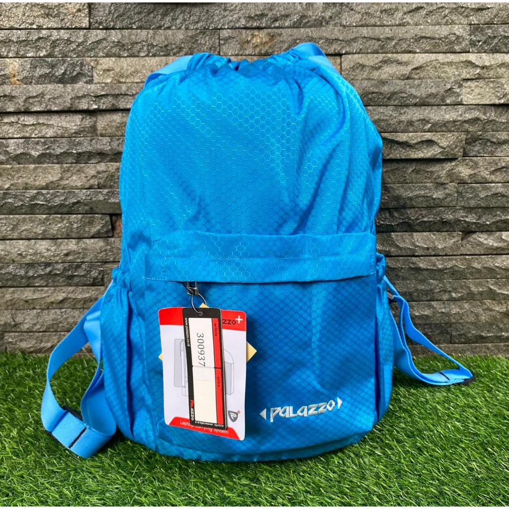Tas Ransel Serut Palazzo 300937 Biru String bag Pria Wanita Multifungsi Kapasitas 16 Liter