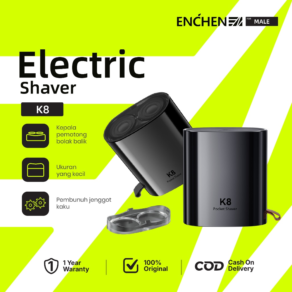 Enchen K8 Alat Cukur Elektrik - Pencukur Jenggot Waterproof
