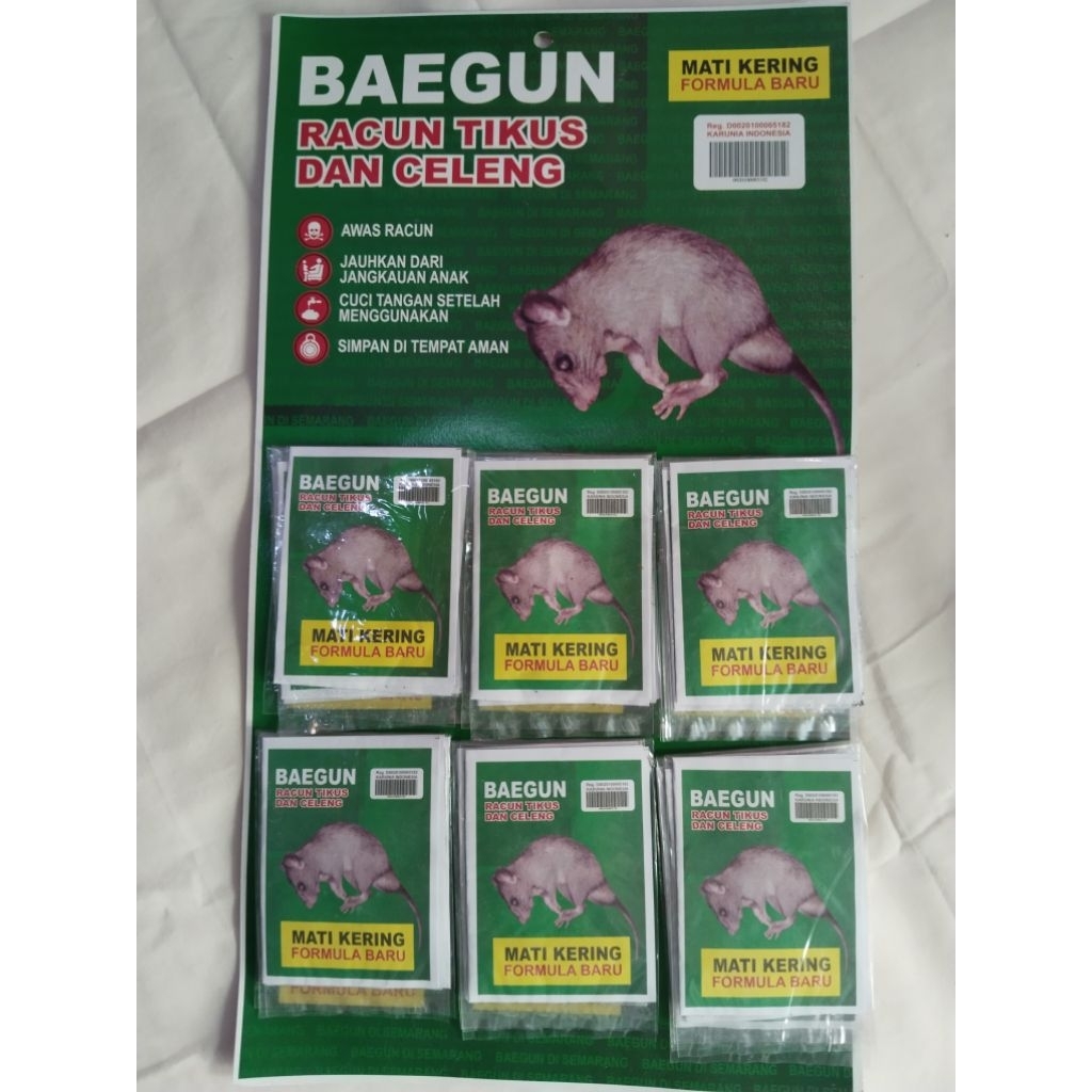 Grosir  Racun Tikus Temix 15g BAEGUN Hijau  isi 24 Pcs