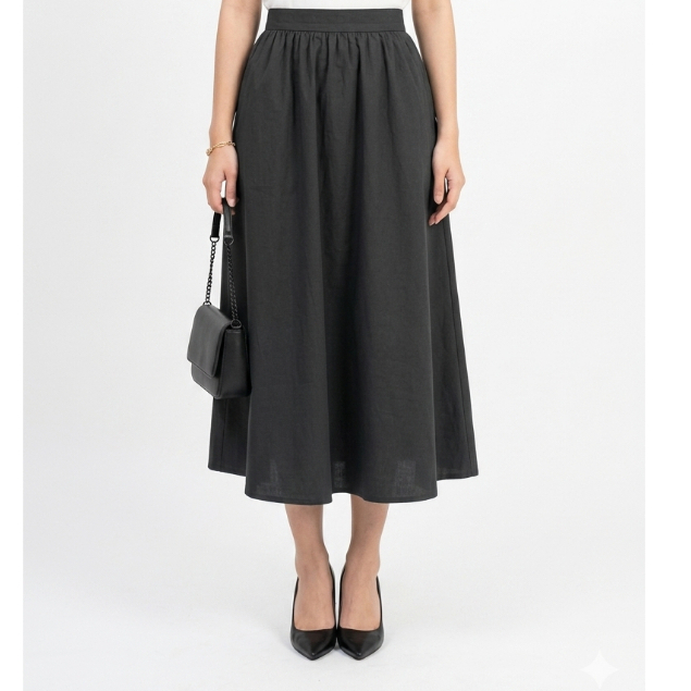 Eprise Skirt Midi GREY FP552 | Rok Casual Wanita