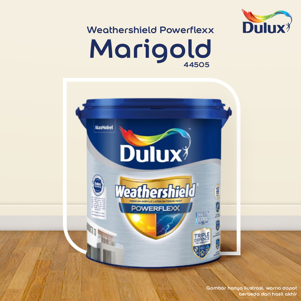 CAT TEMBOK MARIGOLD DULUX WEATHERSHIELD POWERFLEXX - 2,5 LITER CAT MARIGOLD  44505 CAT TEMBOK EKSTER