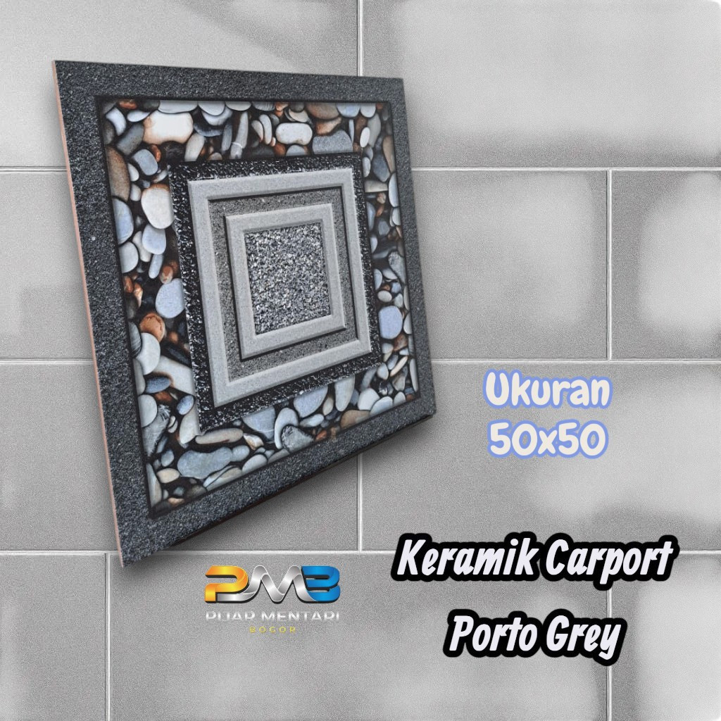 Keramik Lantai Carport PORTO GREY 50x50 PARIS