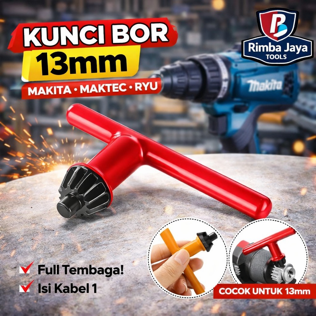 Kunci Kepala Bor Listrik 10 mm 13 mm - Mata Kunci Bor 10mm 13mm - Key For Drill Chuck - Kunci untuk 