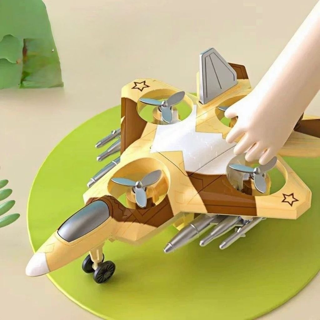 {MY} Mainan Pullback Pesawat Plane Militer Mainan balap anak / Mainan Jet tempuran Roll / Mainan Pes