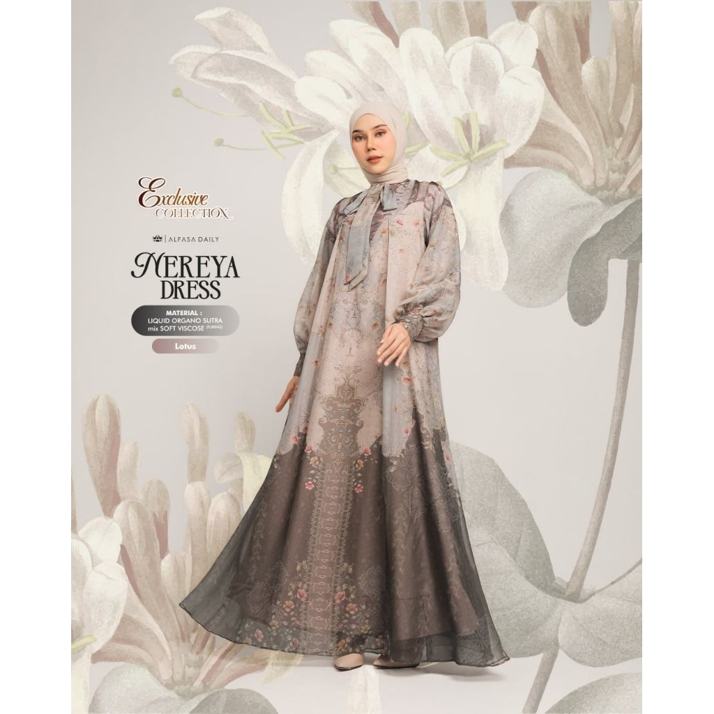 NEREYA DRESS BY ALFASA DAILY || gamis motif || gamis alfasa
