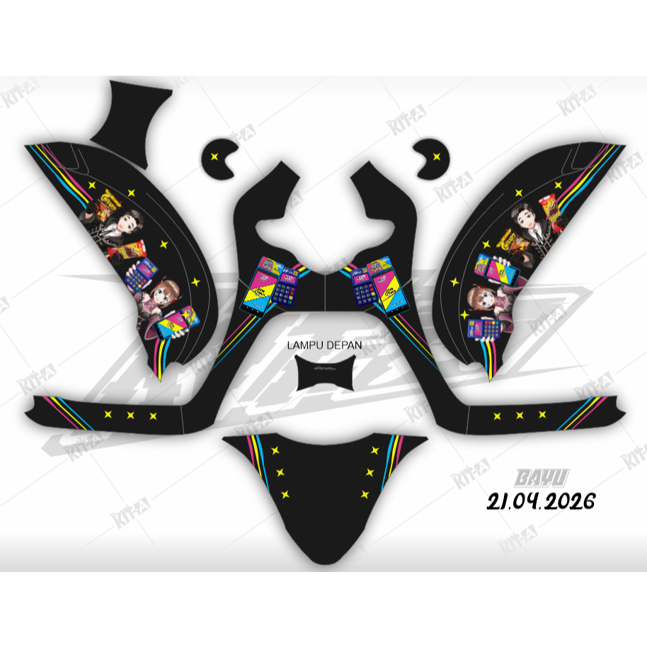 Decal Stiker  Scoopy 2018 Dekal Variasi Stiker Striping Custom Fullbody keren