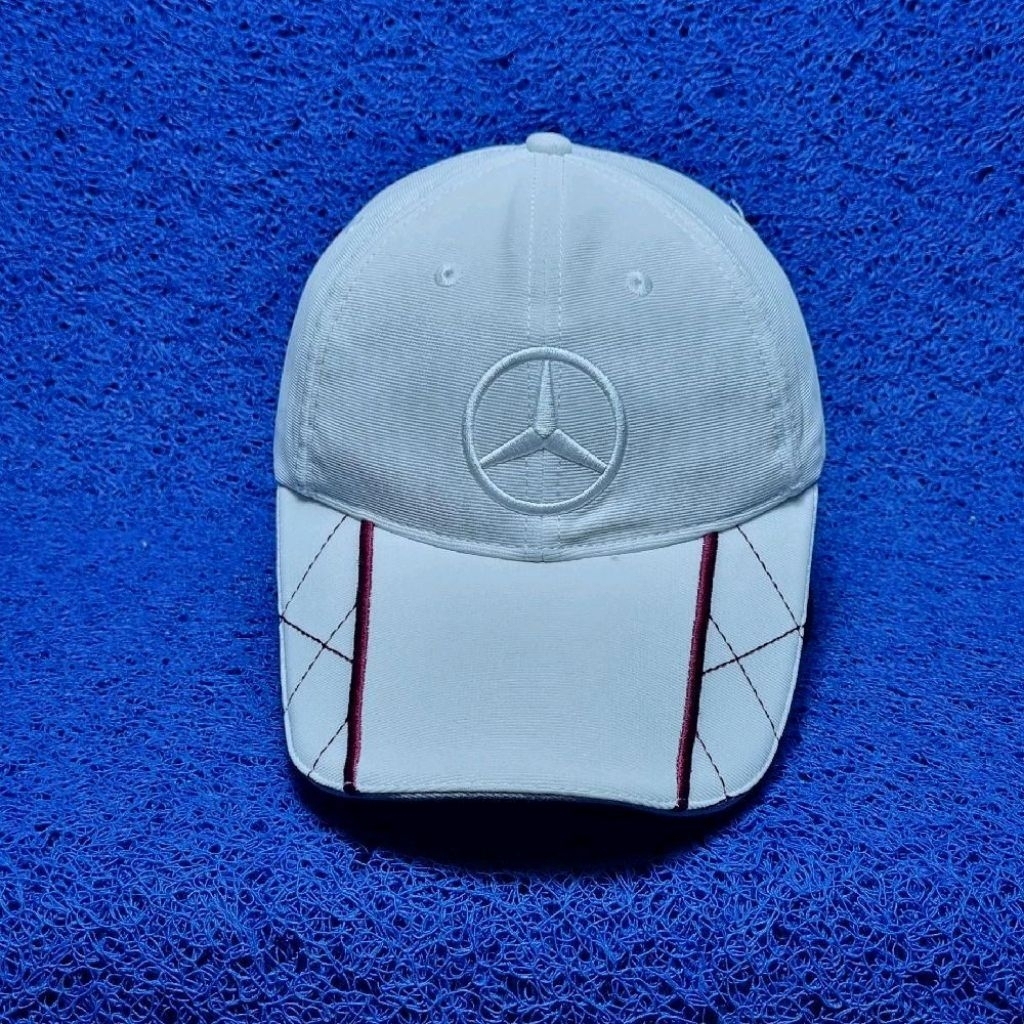 topi Mercedes benz putih bahan tebal original PL