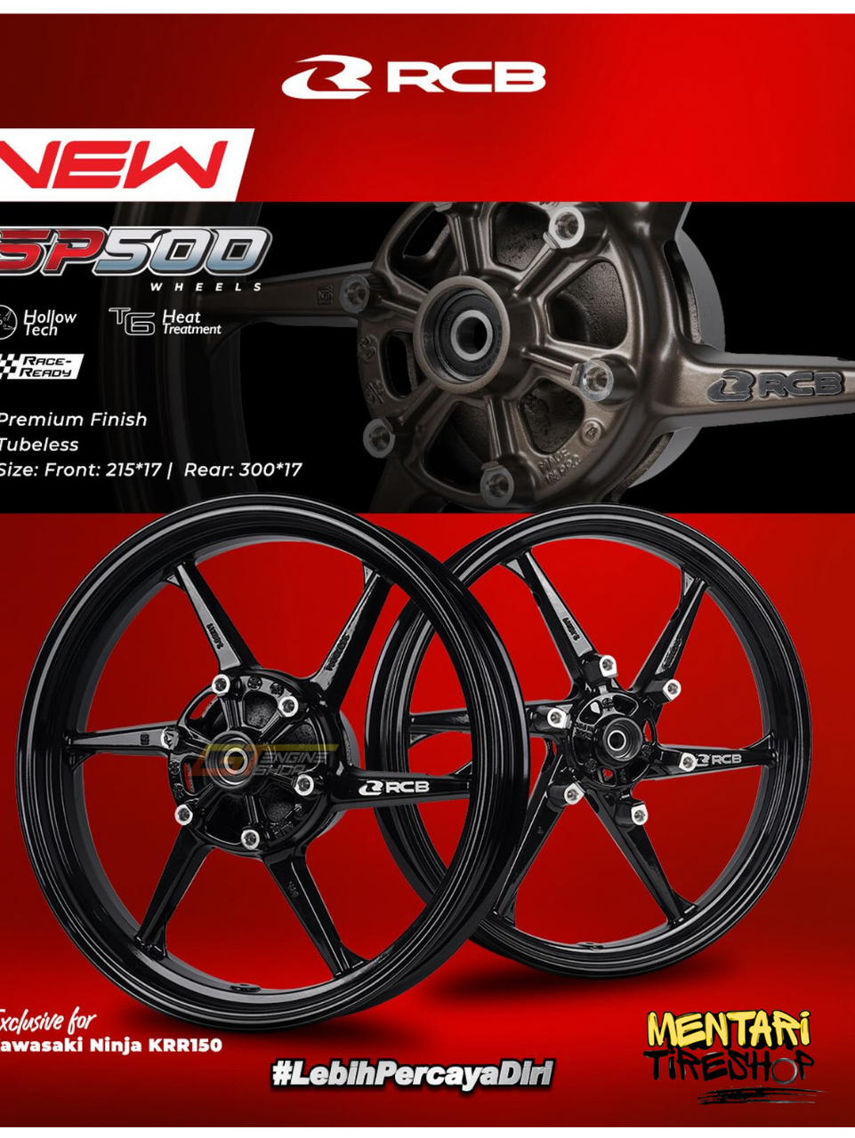 VELG RCB SP500 VELG RCB NINJA RR KRR 150 215/300 RING 17 DISK 6 LUBANG HITAM BLACK BRONZE SP 500