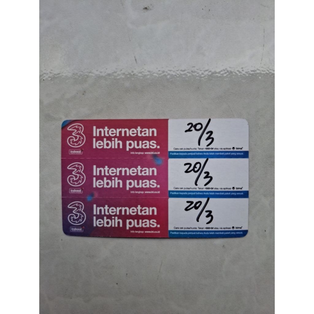 Voucher Tri 20GB/3HR