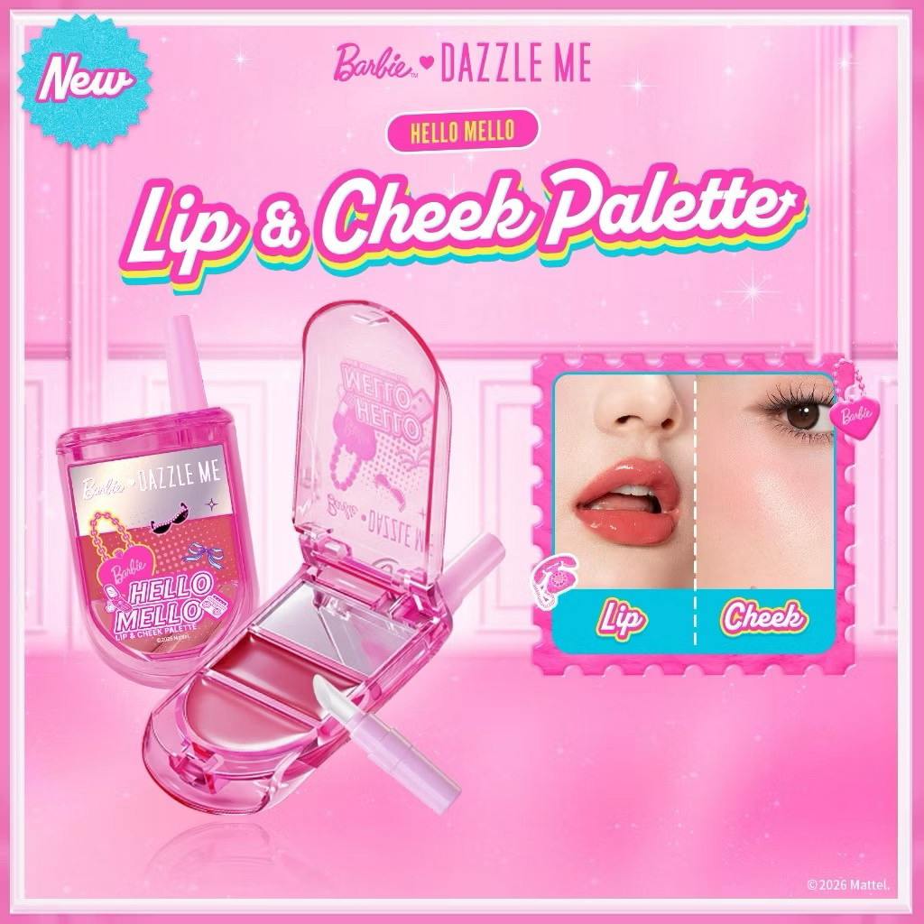 BARBIE X DAZZLE ME Hello Mello Lip & Cheek Palette 2in1